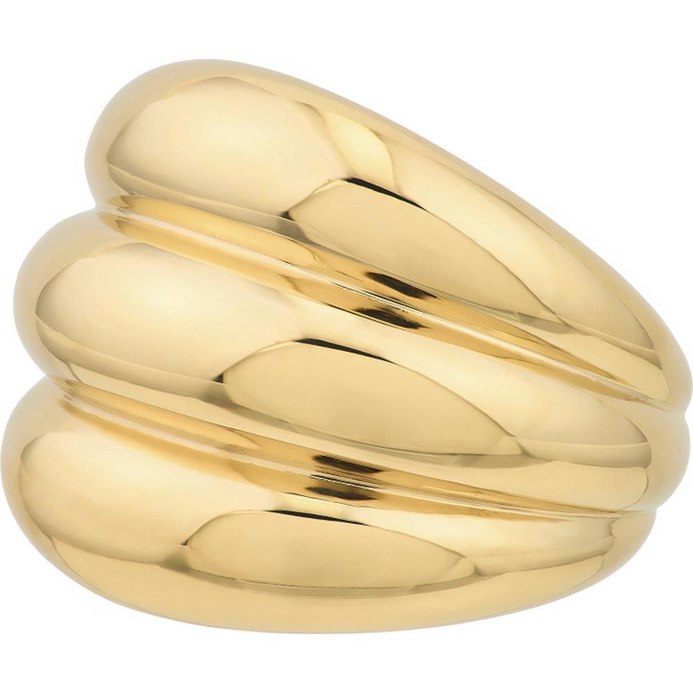 Olas d'Oro - 14K Yellow Gold Horizontal Fluted Polished Dome Ring  Size 7