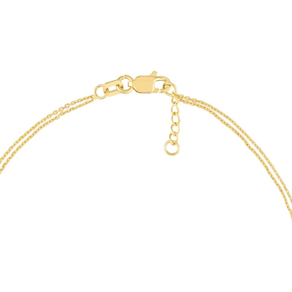 Olas d'Oro - 14K Yellow Gold Infinity Bracelet with Diamond Accent - 0.08 Carat Total Diamond Weight
