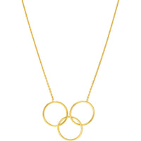 Olas d'Oro - 14K Yellow Gold Interlocking Open Circles Pendant Necklace - 2.16g Weight