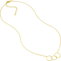 Olas d'Oro - 14K Yellow Gold Interlocking Open Circles Pendant Necklace - 2.16g Weight