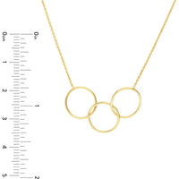 Olas d'Oro - 14K Yellow Gold Interlocking Open Circles Pendant Necklace - 2.16g Weight