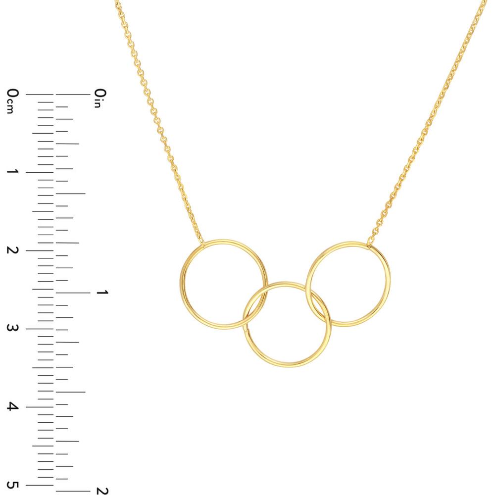 Olas d'Oro - 14K Yellow Gold Interlocking Open Circles Pendant Necklace - 2.16g Weight