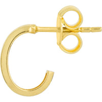 Olas d'Oro - 14K Yellow Gold J-Shaped Huggie Earrings - 1.10g