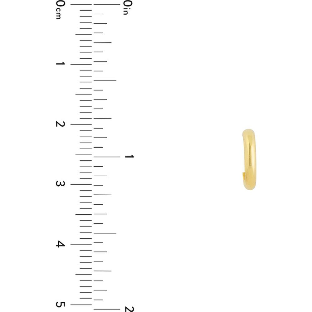 Olas d'Oro - 14K Yellow Gold J-Shaped Huggie Earrings - 1.10g
