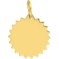 Olas d'Oro - 14K Yellow Gold Jagged Circle Engravable Charm - 1.40g