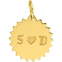 Olas d'Oro - 14K Yellow Gold Jagged Circle Engravable Charm - 1.40g