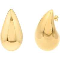 Olas d'Oro - 14K Yellow Gold Jumbo Puff Teardrop Dome Earrings - 8.70g Total Weight