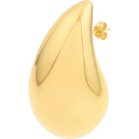 Olas d'Oro - 14K Yellow Gold Jumbo Puff Teardrop Dome Earrings - 8.70g Total Weight