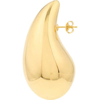 Olas d'Oro - 14K Yellow Gold Jumbo Puff Teardrop Dome Earrings - 8.70g Total Weight