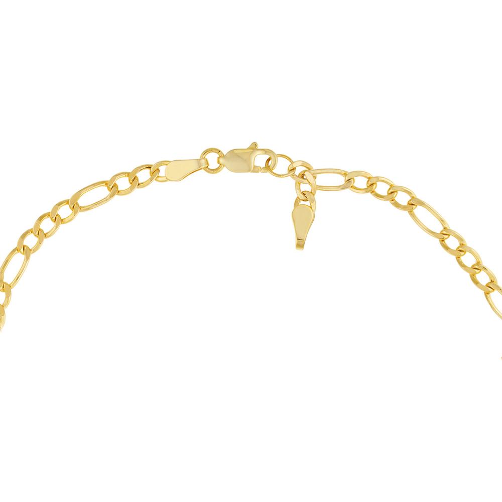 Olas d'Oro - 14K Yellow Gold Kids Engravable ID Bracelet on Figaro Chain  Personalized with 2 Initials
