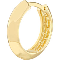 Olas d'Oro - 14K Yellow Gold Knife Edge Polished Mini Huggie Hoop Earrings - 13.50mm Diameter