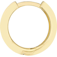 Olas d'Oro - 14K Yellow Gold Knife Edge Polished Mini Huggie Hoop Earrings - 13.50mm Diameter