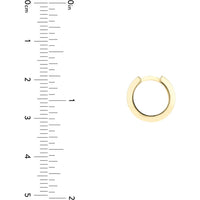 Olas d'Oro - 14K Yellow Gold Knife Edge Polished Mini Huggie Hoop Earrings - 13.50mm Diameter