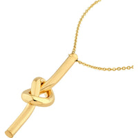 Olas d'Oro - 14K Yellow Gold Knot Pendant Necklace with Adjustable Closure - 2.70g