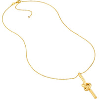 Olas d'Oro - 14K Yellow Gold Knot Pendant Necklace with Adjustable Closure - 2.70g