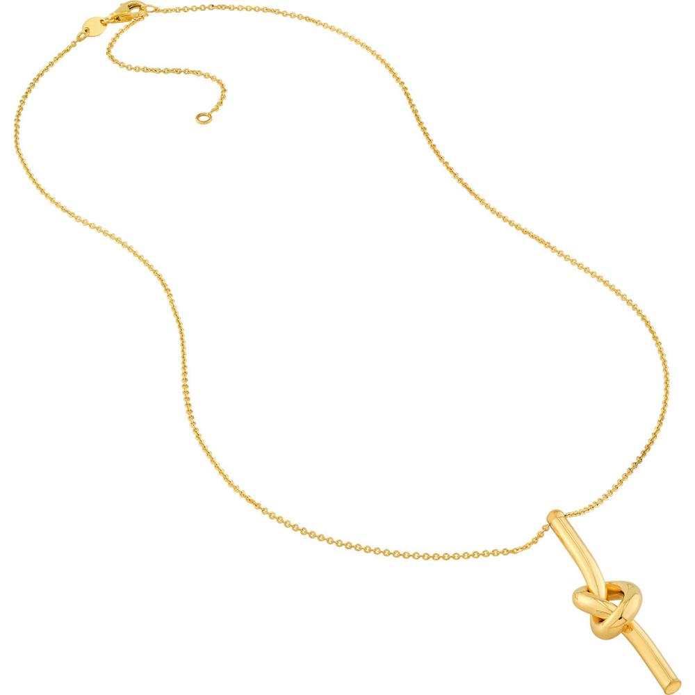 Olas d'Oro - 14K Yellow Gold Knot Pendant Necklace with Adjustable Closure - 2.70g