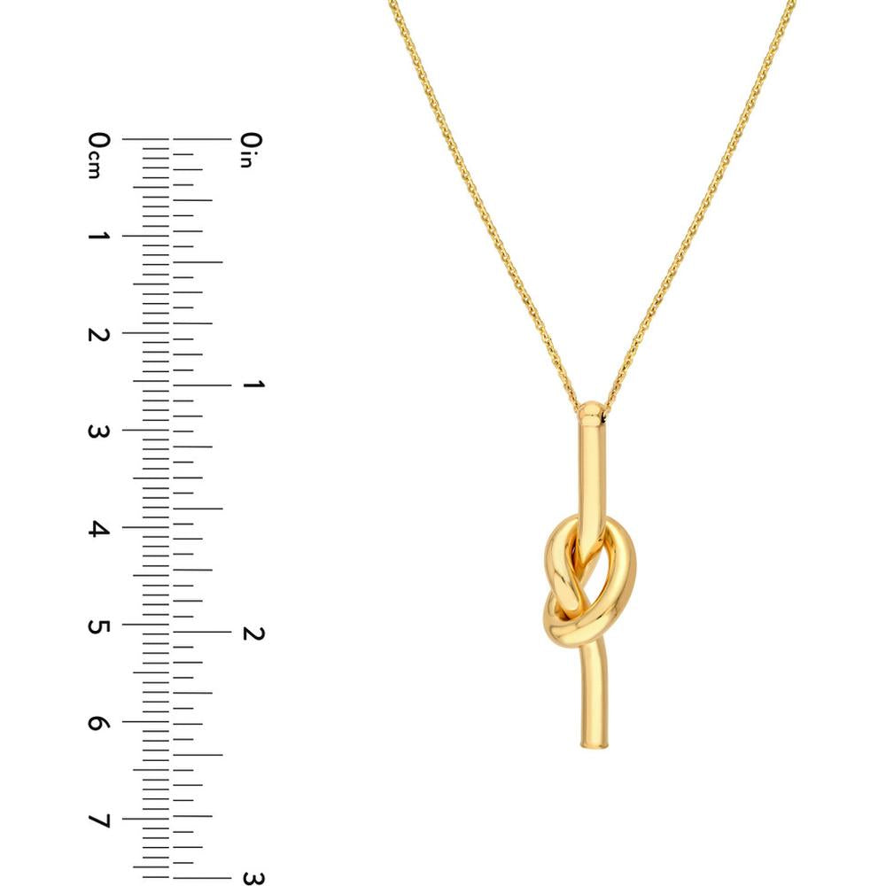 Olas d'Oro - 14K Yellow Gold Knot Pendant Necklace with Adjustable Closure - 2.70g