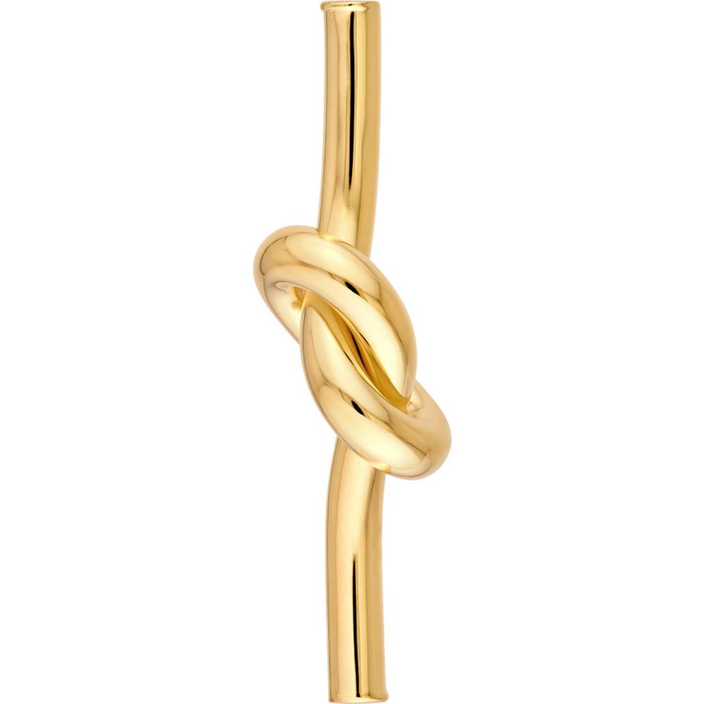 Olas d'Oro - 14K Yellow Gold Knotted Tube Earrings with Post & Nut Closure