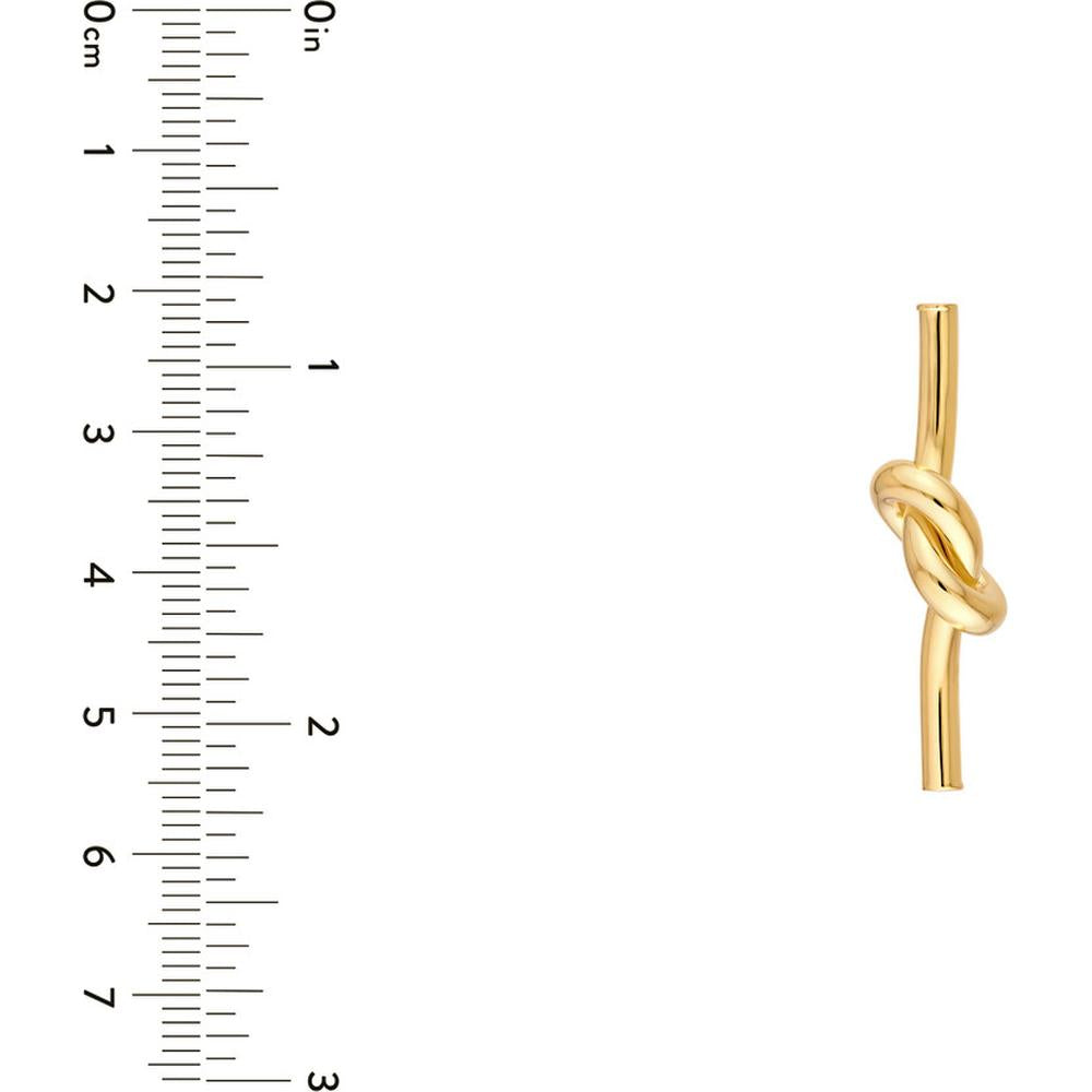 Olas d'Oro - 14K Yellow Gold Knotted Tube Earrings with Post & Nut Closure