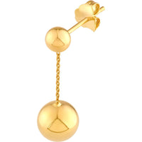 Olas d'Oro - 14K Yellow Gold Large Bead Cable Chain Dangle Earrings