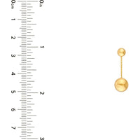Olas d'Oro - 14K Yellow Gold Large Bead Cable Chain Dangle Earrings