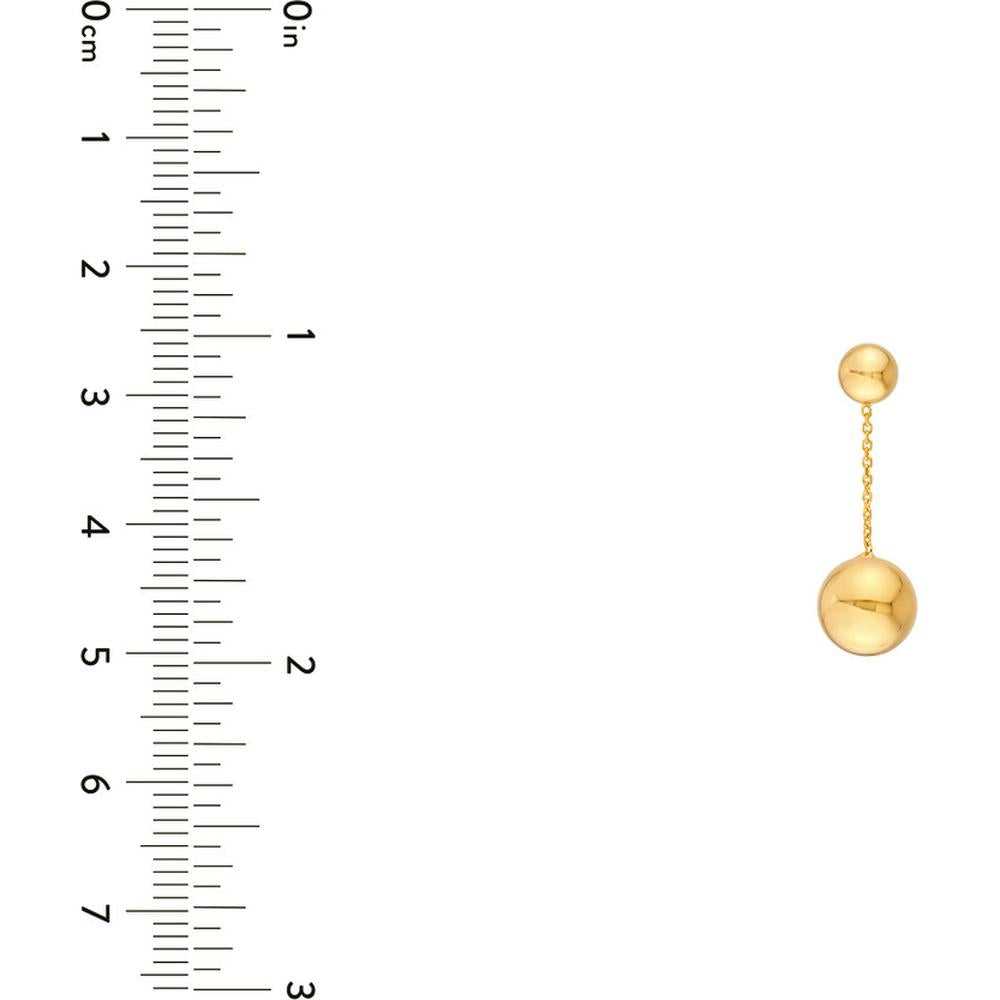Olas d'Oro - 14K Yellow Gold Large Bead Cable Chain Dangle Earrings
