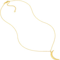 Olas d'Oro - 14K Yellow Gold Large Crescent Moon Pendant Necklace - Adjustable 16-18" Chain