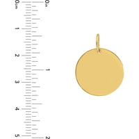 Olas d'Oro - 14K Yellow Gold Large Disk Engravable Charm - 18mm