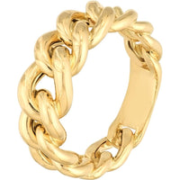 Olas d'Oro - 14K Yellow Gold Large Graduated Curb Link Ring - 3.40g Total Weight
