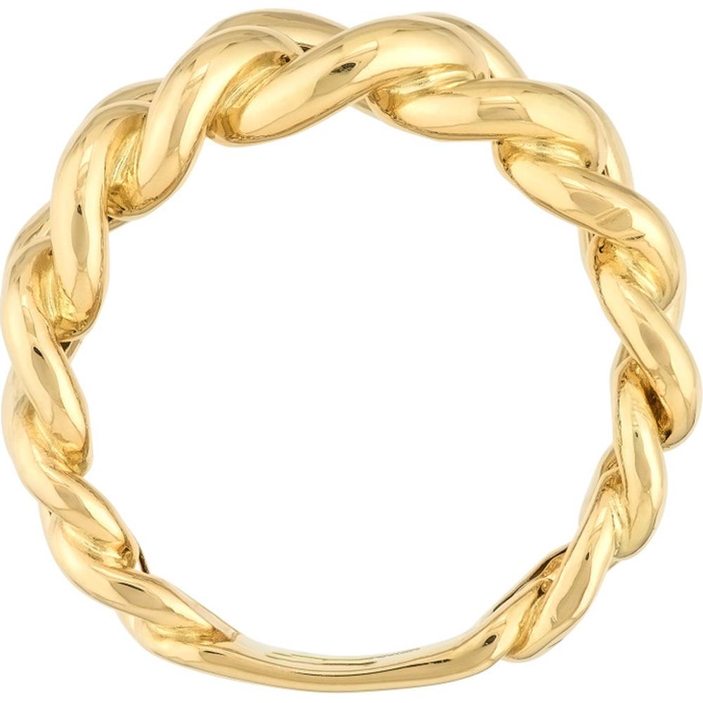 Olas d'Oro - 14K Yellow Gold Large Graduated Curb Link Ring - Size 6