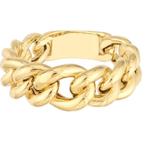Olas d'Oro - 14K Yellow Gold Large Graduated Curb Link Ring - Size 8