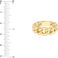 Olas d'Oro - 14K Yellow Gold Large Graduated Curb Link Ring - Size 8