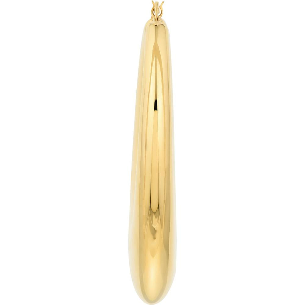 Olas d'Oro - 14K Yellow Gold Large Graduated Puffed Hoop Earrings - 6.71g Total Weight