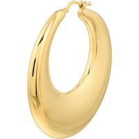 Olas d'Oro - 14K Yellow Gold Large Graduated Puffed Hoop Earrings - 6.71g Total Weight