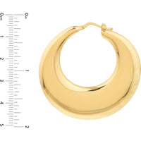 Olas d'Oro - 14K Yellow Gold Large Graduated Puffed Hoop Earrings - 6.71g Total Weight