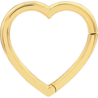 Olas d'Oro - 14K Yellow Gold Large Heart Snap Lock Clasp Pendant