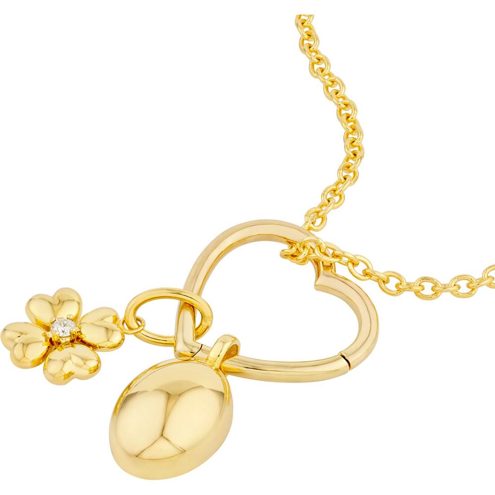 Olas d'Oro - 14K Yellow Gold Large Heart Snap Lock Clasp Pendant