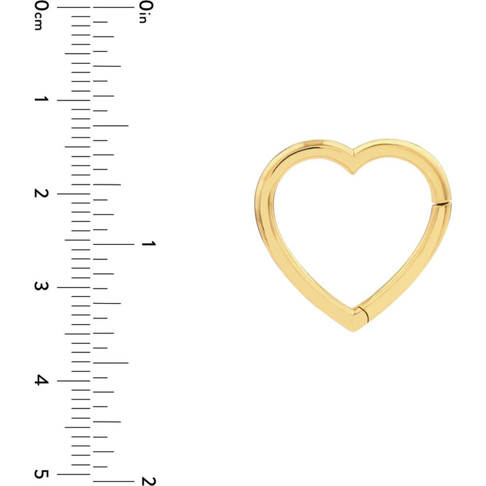 Olas d'Oro - 14K Yellow Gold Large Heart Snap Lock Clasp Pendant