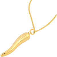 Olas d'Oro - 14K Yellow Gold Large Italian Horn Pendant - 1.04g