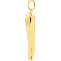 Olas d'Oro - 14K Yellow Gold Large Italian Horn Pendant - 1.04g