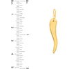 Olas d'Oro - 14K Yellow Gold Large Italian Horn Pendant - 1.04g