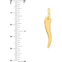 Olas d'Oro - 14K Yellow Gold Large Italian Horn Pendant - 1.04g