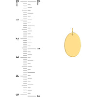 Olas d'Oro - 14K Yellow Gold Large Oval Engravable Charm Pendant - 3.10g