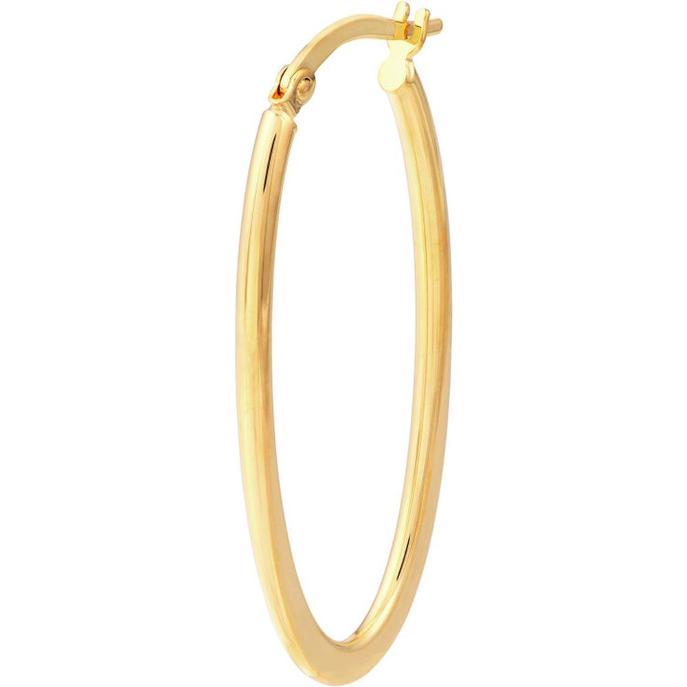 Olas d'Oro - 14K Yellow Gold Large Oval Hoop Earrings - 1.50g Total Weight