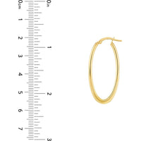Olas d'Oro - 14K Yellow Gold Large Oval Hoop Earrings - 1.50g Total Weight