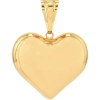 Olas d'Oro - 14K Yellow Gold Large Puffed Heart Pendant  4.16g