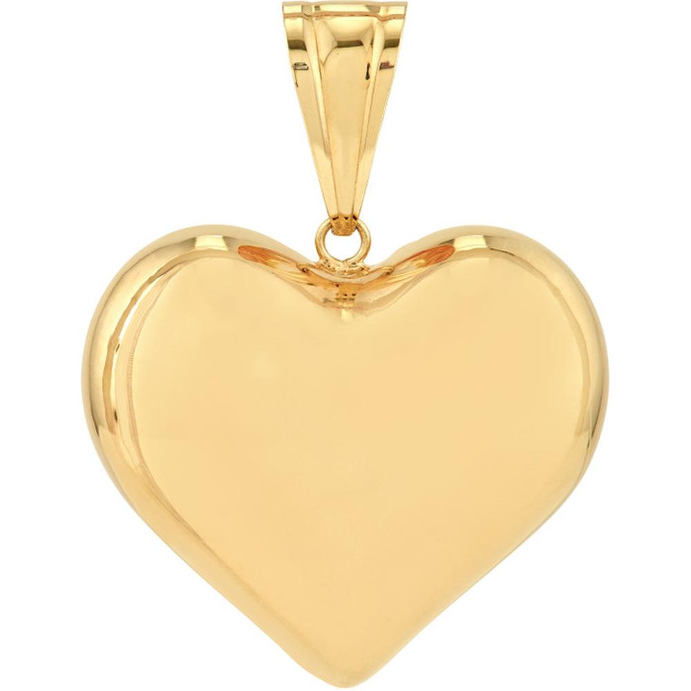 Olas d'Oro - 14K Yellow Gold Large Puffed Heart Pendant  4.16g