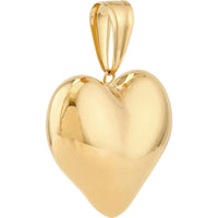 Olas d'Oro - 14K Yellow Gold Large Puffed Heart Pendant  4.16g