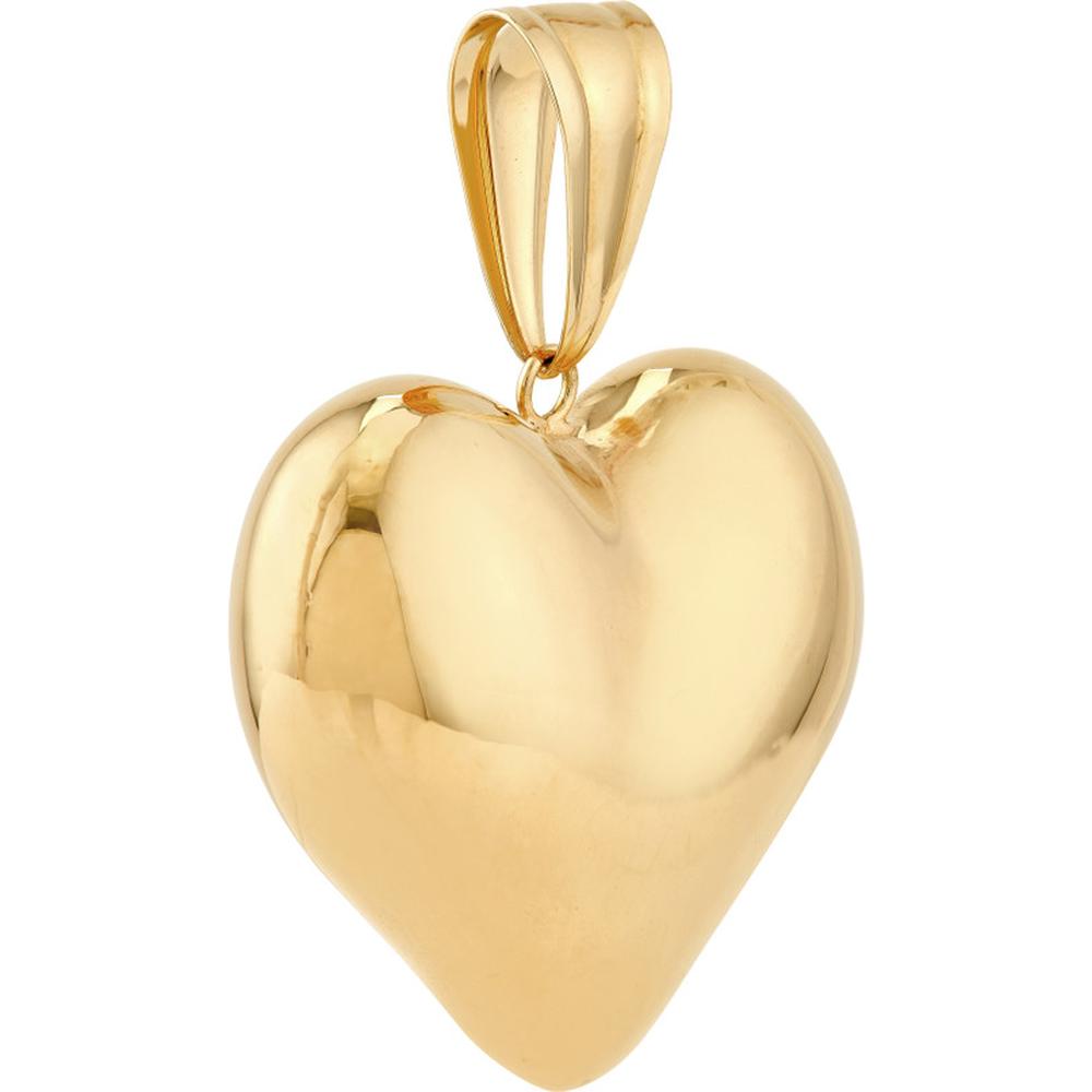 Olas d'Oro - 14K Yellow Gold Large Puffed Heart Pendant  4.16g