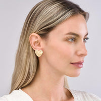 Olas d'Oro - 14K Yellow Gold Large Puffy Heart Earrings - 3.7g Total Weight